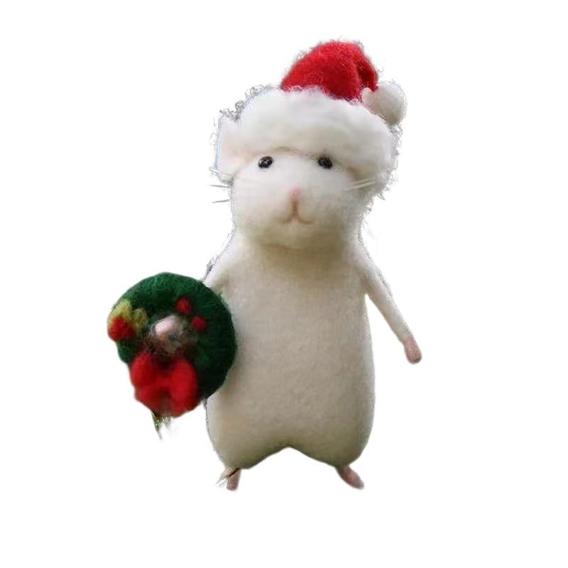 Felt Mouse and Pumpkin Ornament