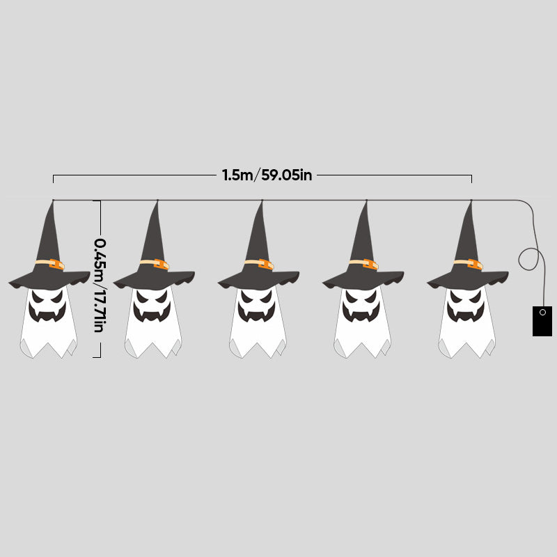 Halloween Hanging Lighted Glowing Witch Hat