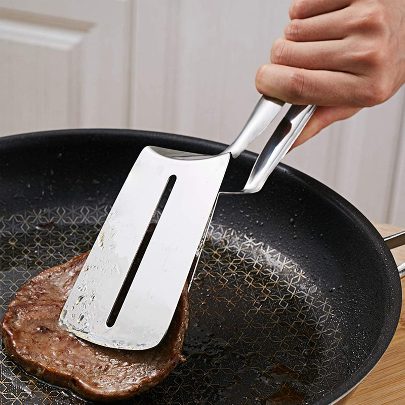 Multifunctional Frying Spatula Steak Clip Double-Sided  Shovel Clip - 304 Stainless Steel