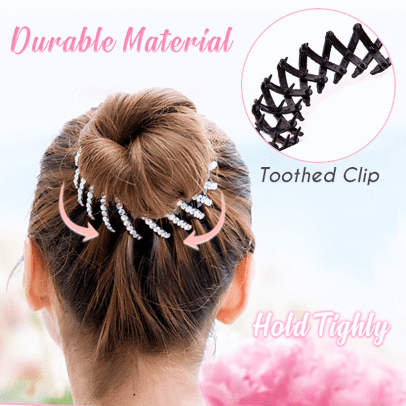 Expandable glittering bird nest hair clips